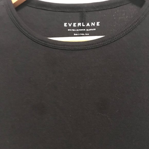 Everlane Pima Rib Black Mini Dress - Picture 7 of 7